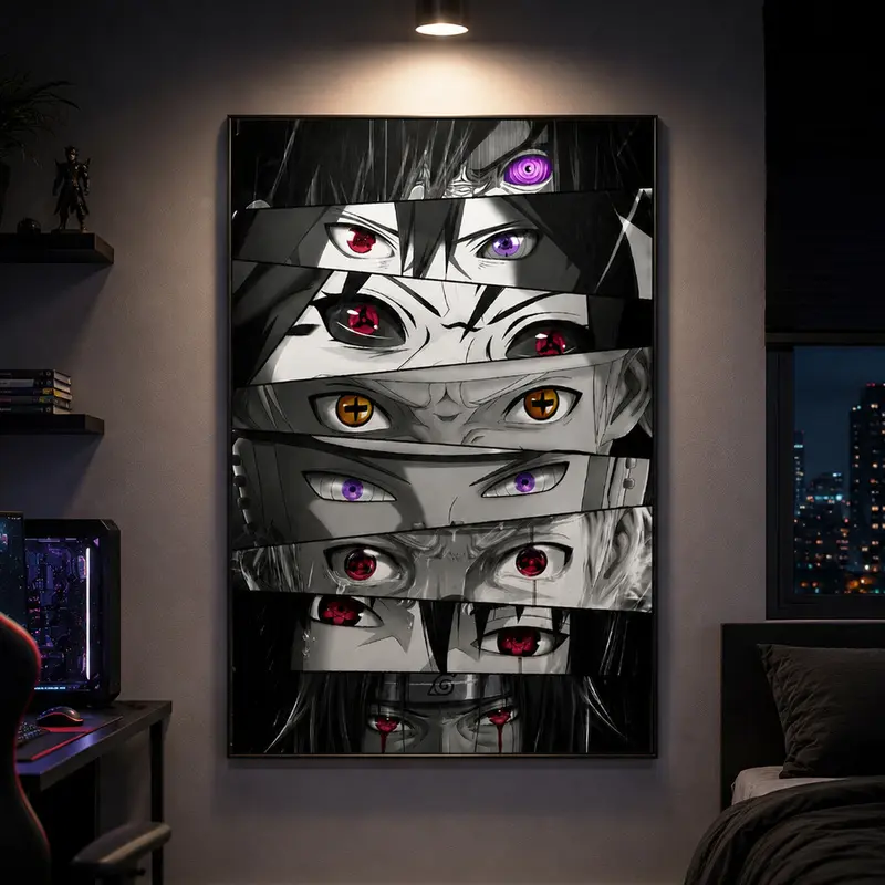 Naruto Poster Eyes Manga Poster, Colorful Art Poster, Naruto, Itachi, Kakashi, Madara, Sasuke, Pain, Anime Room Decor, Manga Wall Art, Otaku Room Decor, Anime Wall Decor, Japanese Anime Decor, Anime Fan Gift