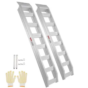 VEVOR Aluminum Ramps, 6800 lbs, Heavy-duty Ramps with Top Hook Attaching End, Universal Loading Ramp for Motorcycle, Tractor, ATV/UTV, Trucks, Lawn Mower, 72"Lx 15"W, 2Pcs