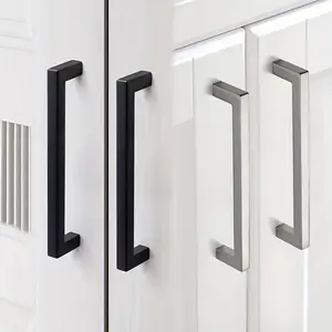 10 pieces of furniture handles: kitchen door handles, drawer handles, aluminum alloy wardrobe handles, black handles, silver handles. Furniture hardware accessories