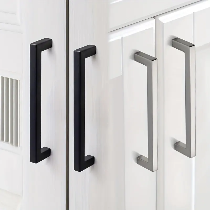 10 pieces of furniture handles: kitchen door handles, drawer handles, aluminum alloy wardrobe handles, black handles, silver handles. Furniture hardware accessories