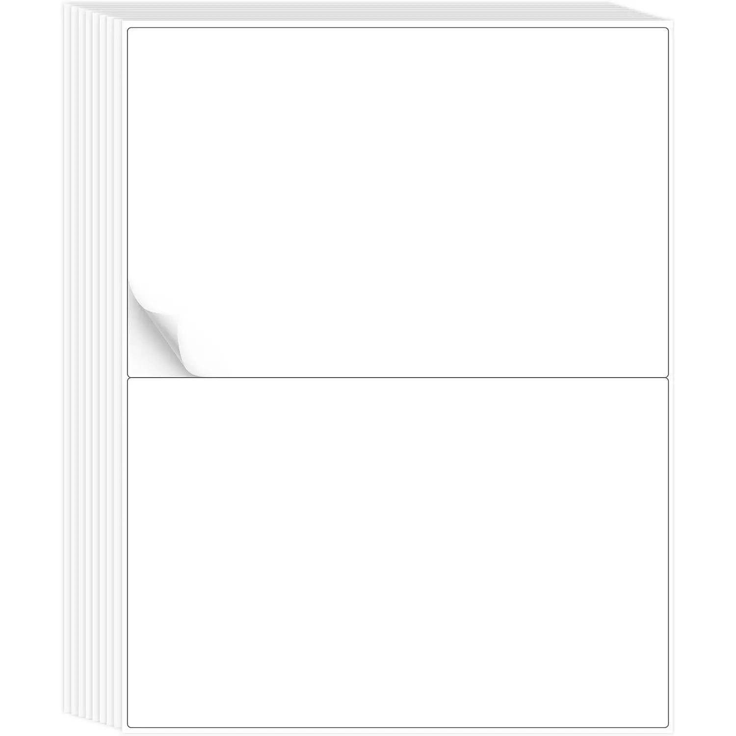 60 Half Sheet Shipping Labels, 2 per Sheet, 5.5 x 8.5 inchh, for Laser & Inkjet Printer - 30 Sheets