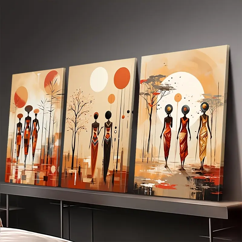 3pcs 2D - Halloween Decoration - Decorative Painting - African Woman Art Canvas Painting - Poster - Halloween - Decorations - Painting Art Supplies - Art Supplies Clearance - Home Decor Clearance - Art Supplies - Wall Decoration - Halloween