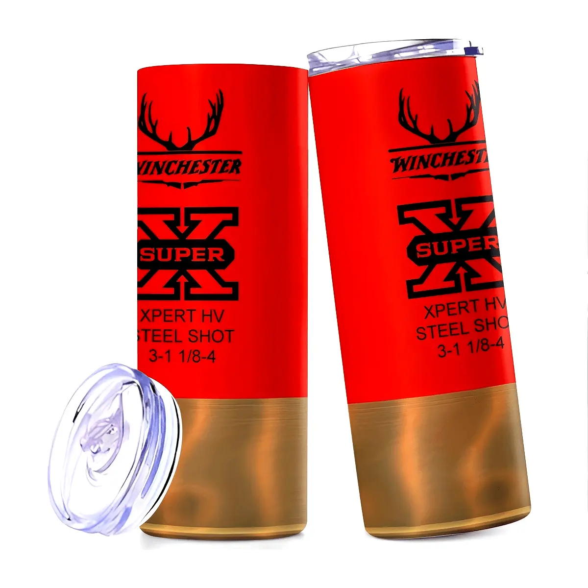 1pc, Winchester Bullet 20Oz Stainless Steel Tumbler with Straw, Leakproof Travel Cup for Outdoor Adventures & Everyday Use - Perfect Gift for Hunting Enthusiasts