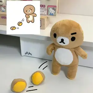 Magnetic Ear Rilakkuma Cartoon Plush Doll Soft bear Toys Kawaii Room Decor Teddy Bear Plushies Cute Couple Bear Xmas Gifts