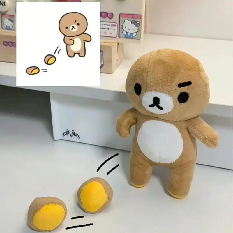 Magnetic Ear Rilakkuma Cartoon Plush Doll Soft bear Toys Kawaii Room Decor Teddy Bear Plushies Cute Couple Bear Xmas Gifts
