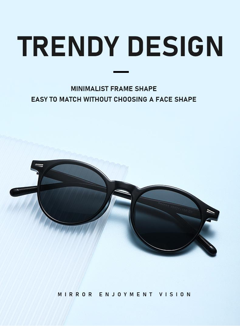 Small round frame sunglasses for men and women UV resistant and sunscreen sunglasses outdoor driving polarized glasses