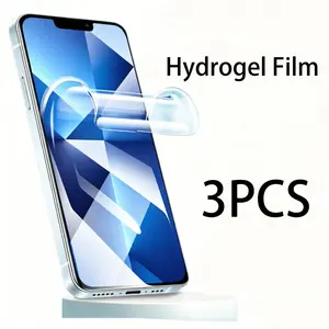 3PCS hydrogel screen protector for iPhone 17/17 Pro/17 Air/17 Pro Max/16/16Pro/16plus/16Pro max/15/15Plus/15Pro/15ProMax/14/14Plus/14Pro/14ProMax/13/13Pro/13ProMax/iPhone 12/12Pro/12ProMax, full screen coverage, anti-fingerprint soft film, smooth touch