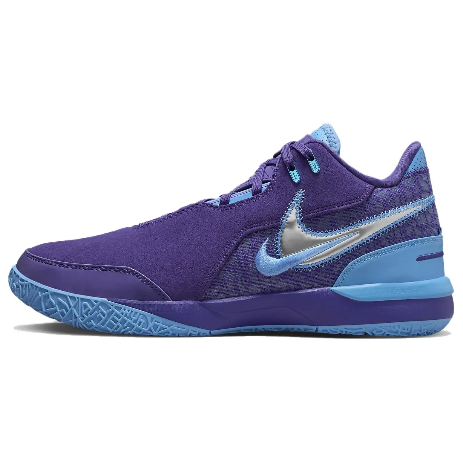Nike LeBron NXXT Gen AMPD EP Low-Top Basketball Shoes for Men and Women – Round Toe, Lace-Up, Purple and Blue Verifiable, with credentials and supporting global authentication