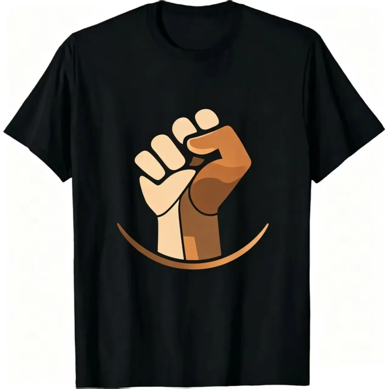 Unisex Multi Skin Tone Unity Clenched Fist Graphic T-Shirt Diversity Equality Solidarity Print Short Sleeve Tee Equal Rights Anti Racism Casual Daily Wear Top