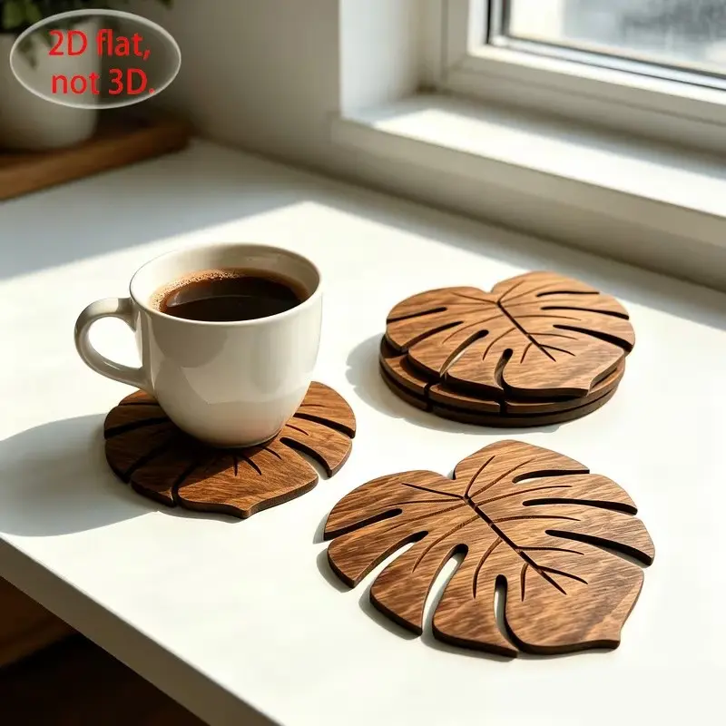 3pcs Natural Wooden Cup Mats Set, Heat Insulating, Non-Slip Table Mat, Perfect Gift for Christmas and Thanksgiving