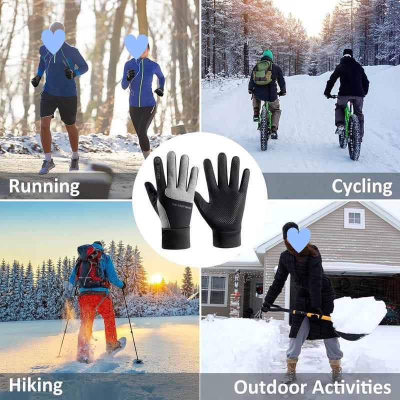 Winter Thermal Gloves / With Earmuff & Hat, Men & Women Touch Screen Water Resistant Windproof Anti Slip Heated Glove, Hands Warm For Hiking Driving Running Bike Cycling cycling  glove outdoor winter gloves for men
