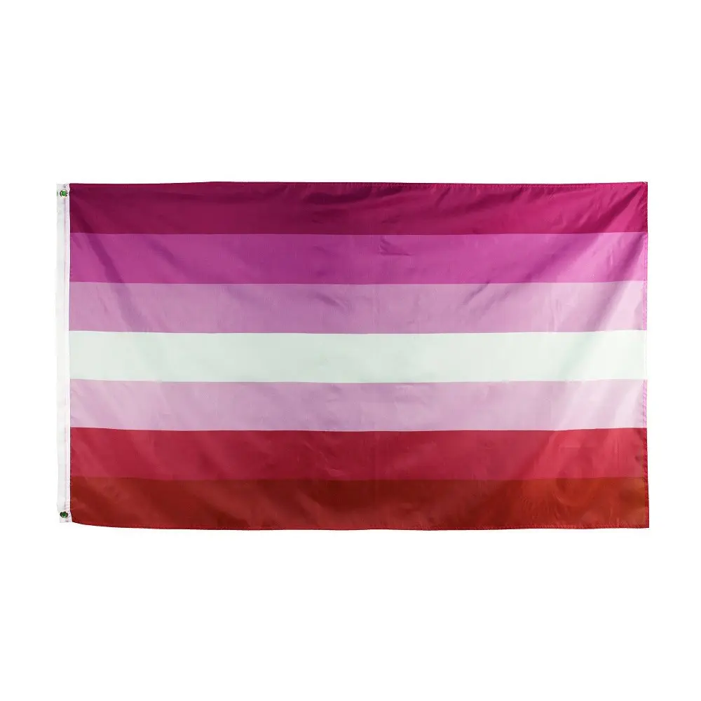 1pc Single-Sided Garden Flag, Lesbian Pride Flag Outdoor Pride Month Sunset Lesbian Rainbow Flag Banner Decoration for Parade Parties, Outdoor Accessory, Flag, Flag Solely, Yard Flags, Lawn Flags