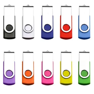 10-Pack Metal Rotating Memory Stick Jump Drive with LED Indicator, Mixed Color USB Flash Drives, Zipper Driver, Pendant Data Storage, Computer Backup