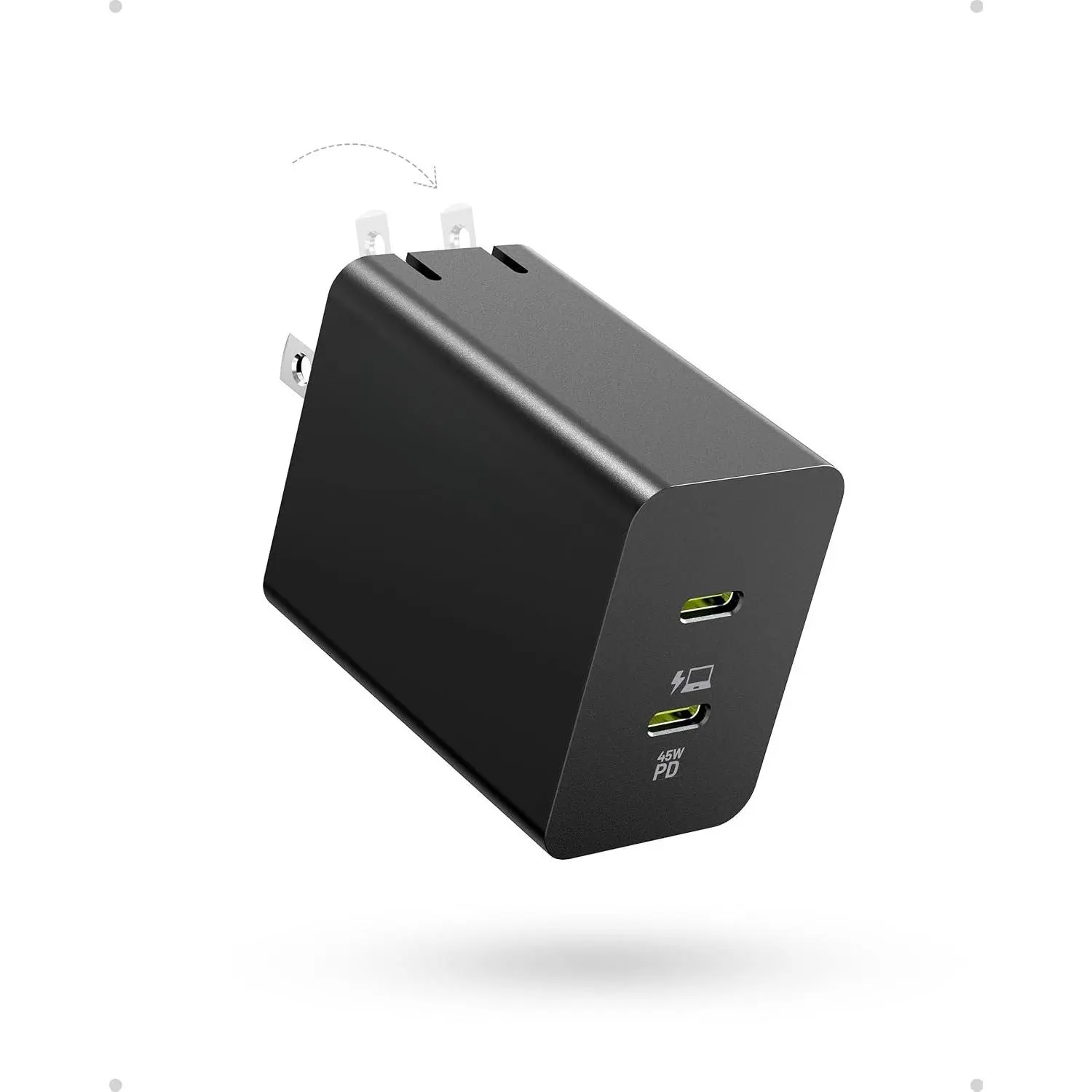 45W  USB C Wall Charger, Foldable GaN  PD PPS Power Adapter | Compact Travel Design, Charge 2 Devices Simultaneously, -in Safety Protection,  USB-C Compatibility