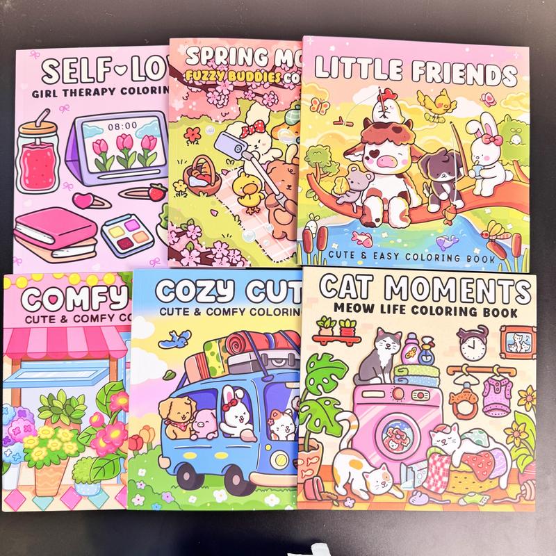 12-Piece Thick Coloring Book Set with 36 Colors, Coloring Book Markers, Cute Designs, Multiple Themes, Perfect for Daily Leisure & Holiday Gifts