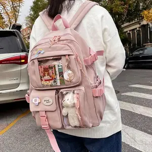 Hot-selling backpack for girls, Korean version, cute Japanese style, campus student book bag, casual large capacity laptop bag.
