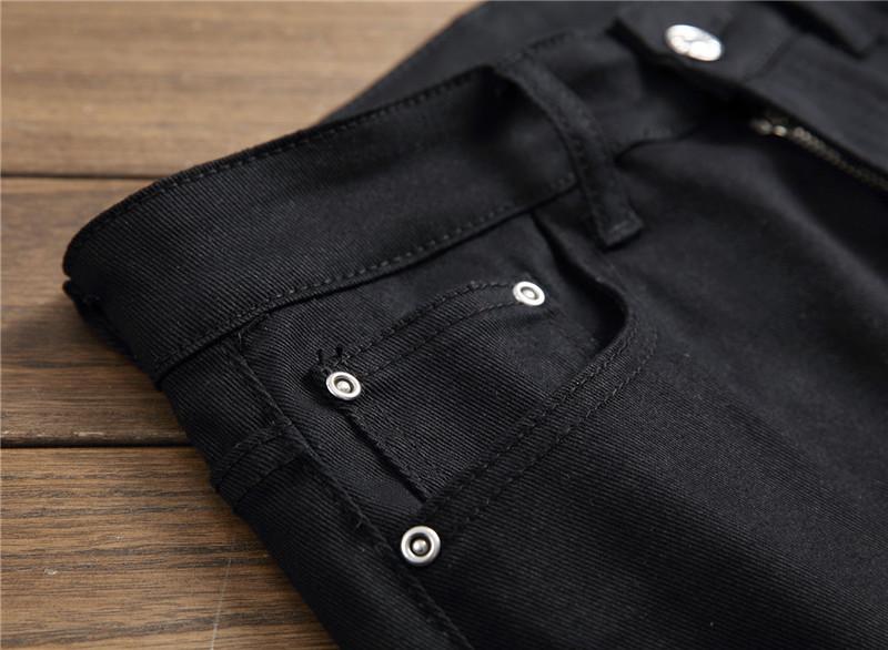 Street style design, light luxury couple jeans, elastic casual pants, printed straight leg pants, street fashion