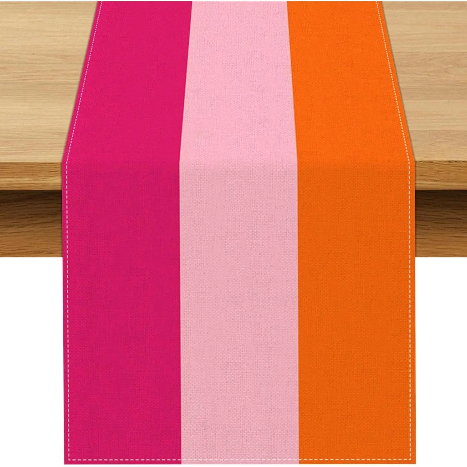 Hot Pink and Orange Party Decoration Table Runner for Graduation Sunset Birthday Wedding Fiesta Bridal Shower Party Dining Room Home Kitchen Table Decor (13" x 72")