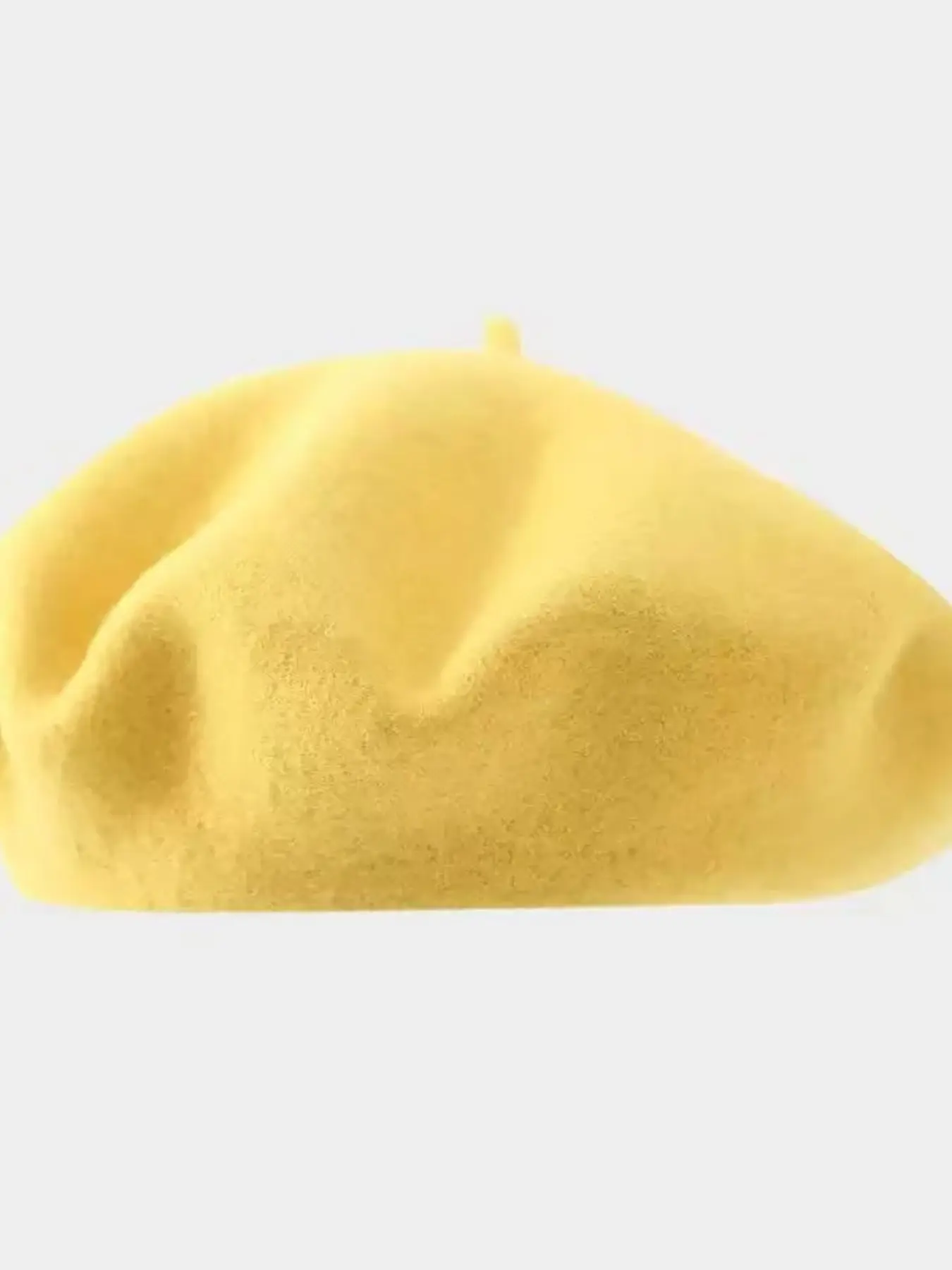 Autumn Winter Solid Color Wool Material Beret Hat, Versatile Bucket Hat for Casual Style, Loose-Fitting Plain Pattern Accessory