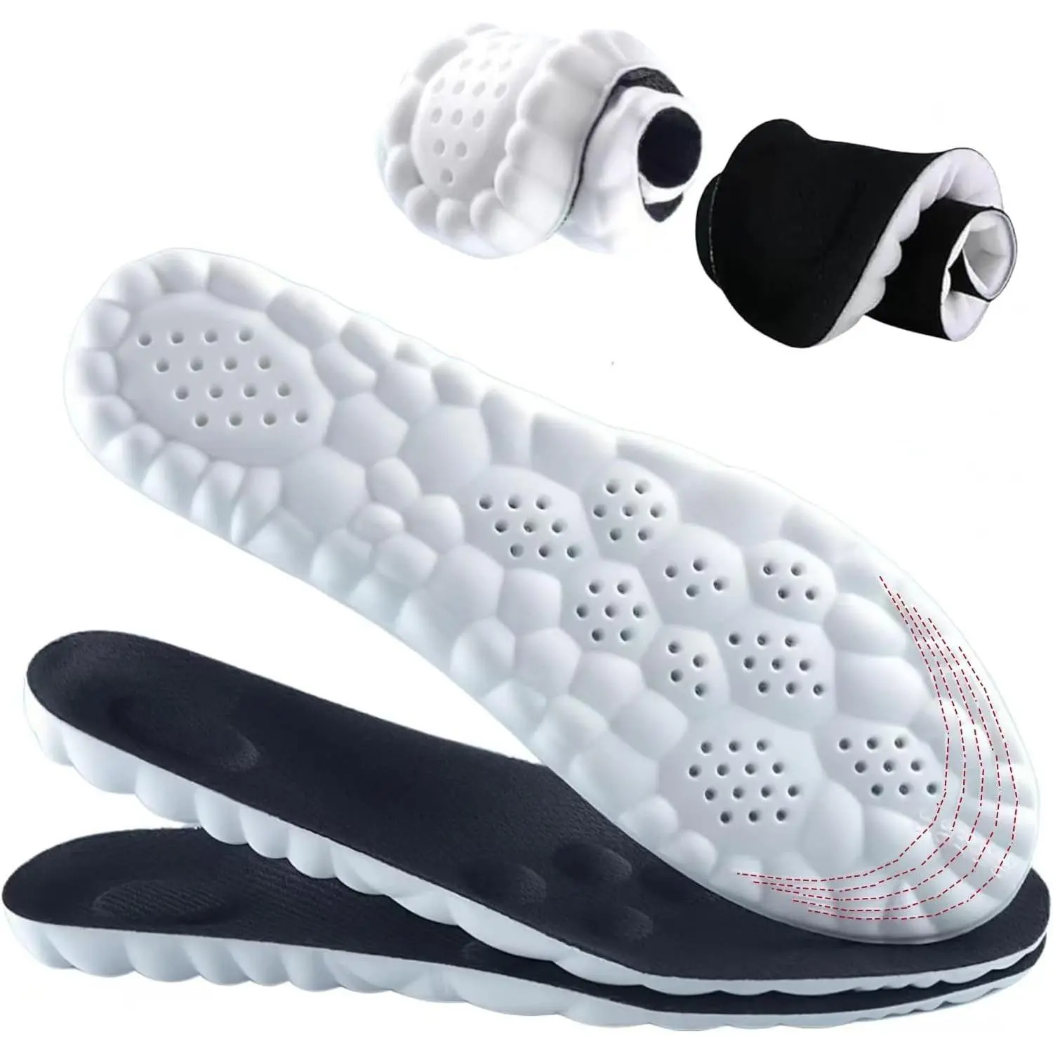 Insoles Men, Shoe Inserts for Men, 4D Cloud Insoles for Men and Women, Steeper Insoles for Boots & Sneakers, Cuttable, Anti Fatigue, Shock Absorption, Foot Pain Relief (L: Men7-11)