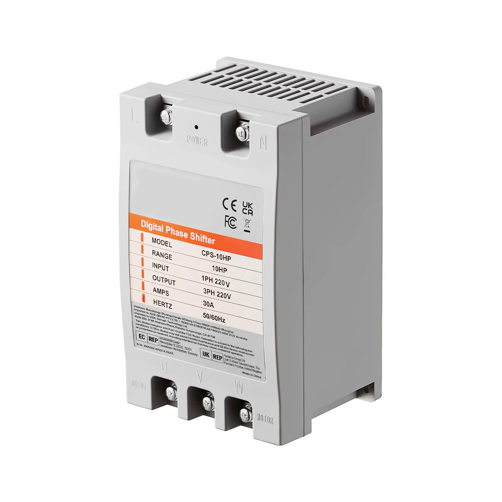 3 Phase Converter - 30A 220V Single Phase to 3 Phase Converter, Three-phase 220V Output Voltage, Single-phase 220V Input Voltage, Plastic Construction, Versatile Applications