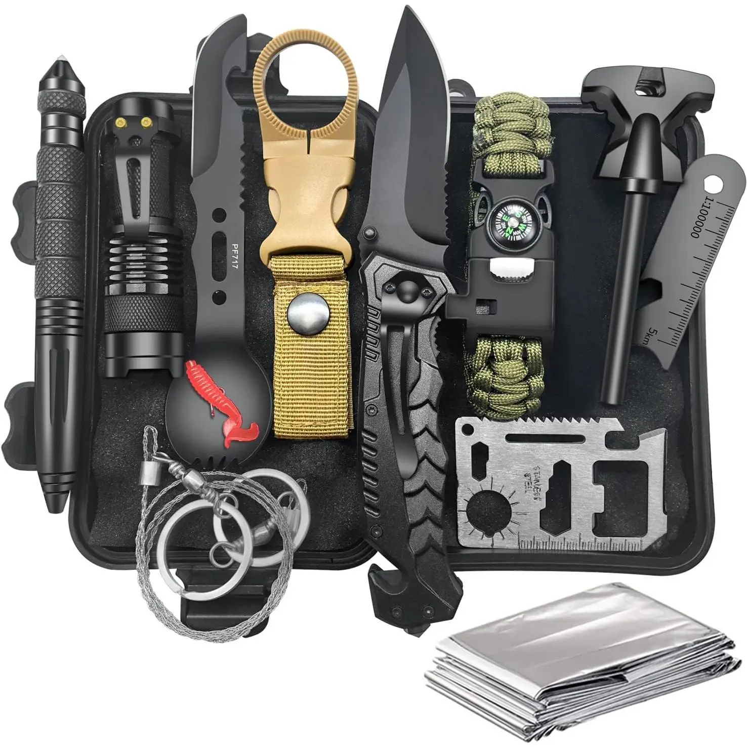 Men's Gift for Father, Him, Christmas - 12-in-1 Survival Gear, Survival Tool Kit - Unique Fishing and Hunting Birthday Gift, Suitable for Husband, Teenage Boy, Boyfriend, Women, Men's Christmas Gift