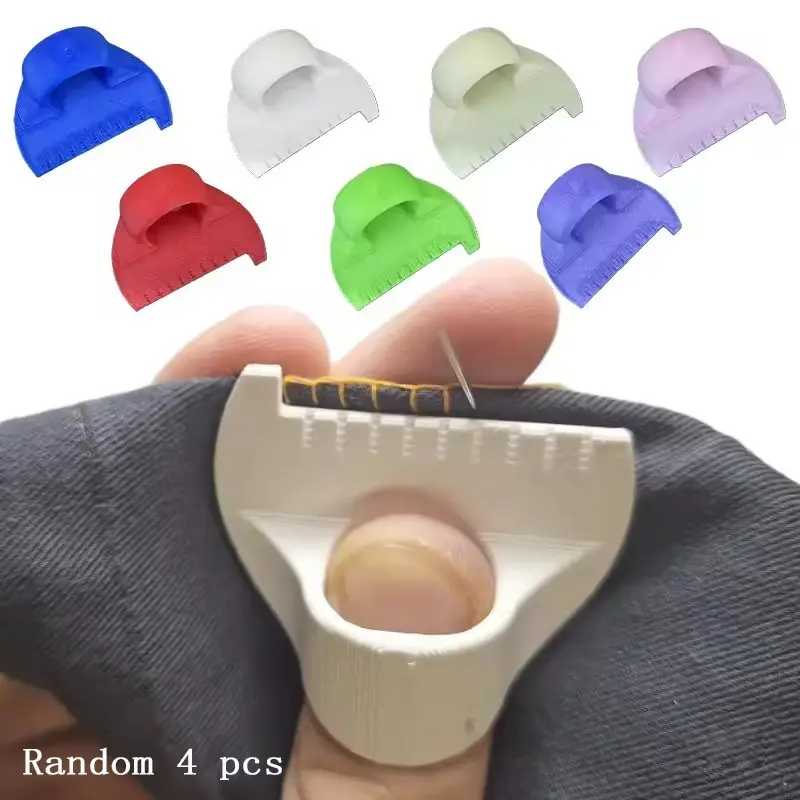4PCS Finger Needle Threader Tool, Portable Sewing Threader Helper with Finger Guard, Easy Threading for Needles, Sewing, Embroidery, DIY Crafts, Sewing Tools and Elderly Use