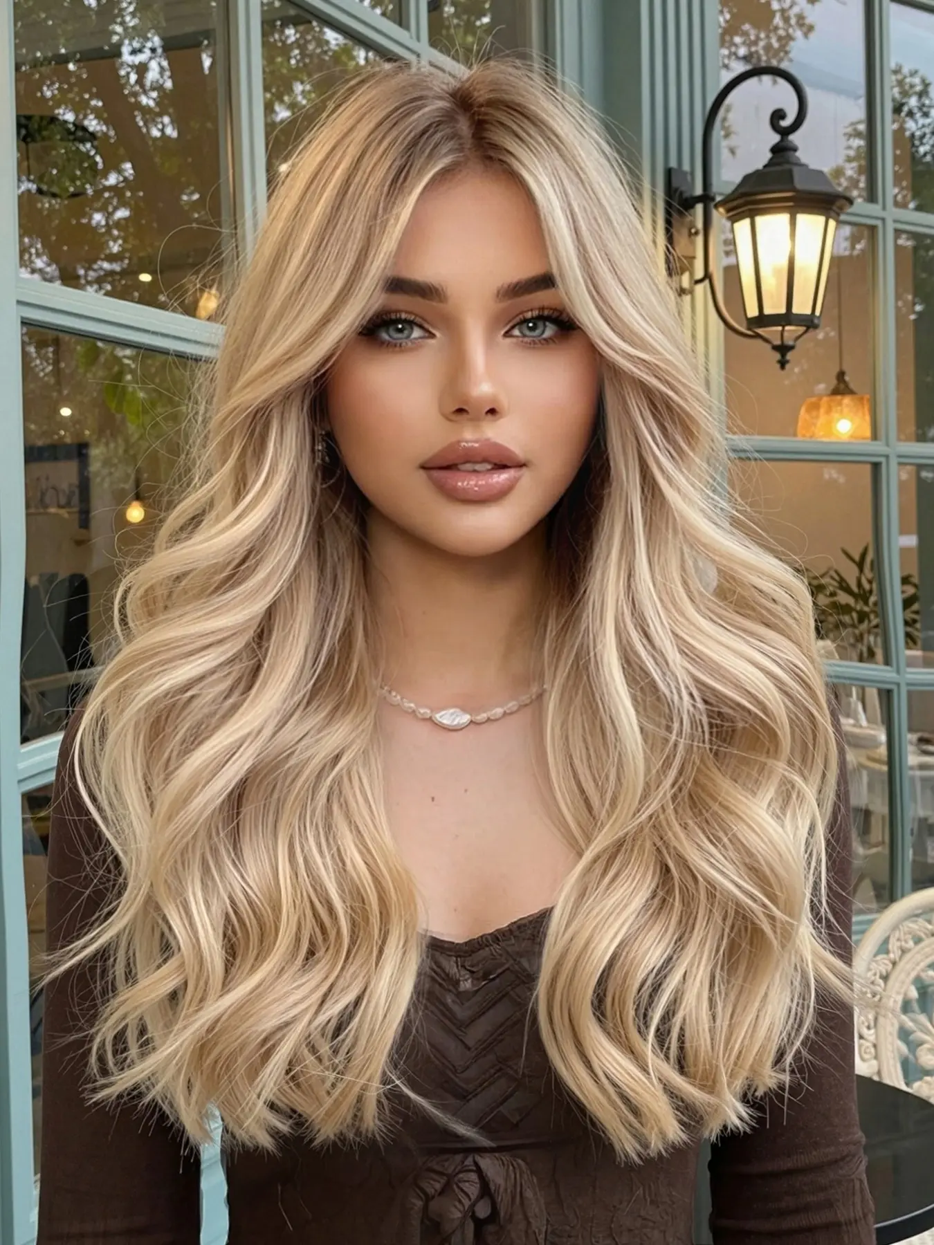 Heat Resistant Dark Root Ombre Textured Long Wavy Synthetic Wig, 20 Inch, Curly Hair Style, Perfect for Daily Wear, Fluffy Hair Wigs