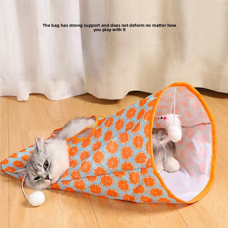 Cat Crinkle Tunnel & Burrow Bag - 3-Way Interactive Play Tube with Sound Paper - Foldable Hideaway Toy for Indoor Cats - Durable Chasing & Exercise Toy for Kittens silicone feeder shaped harness retractable leashes jumping
