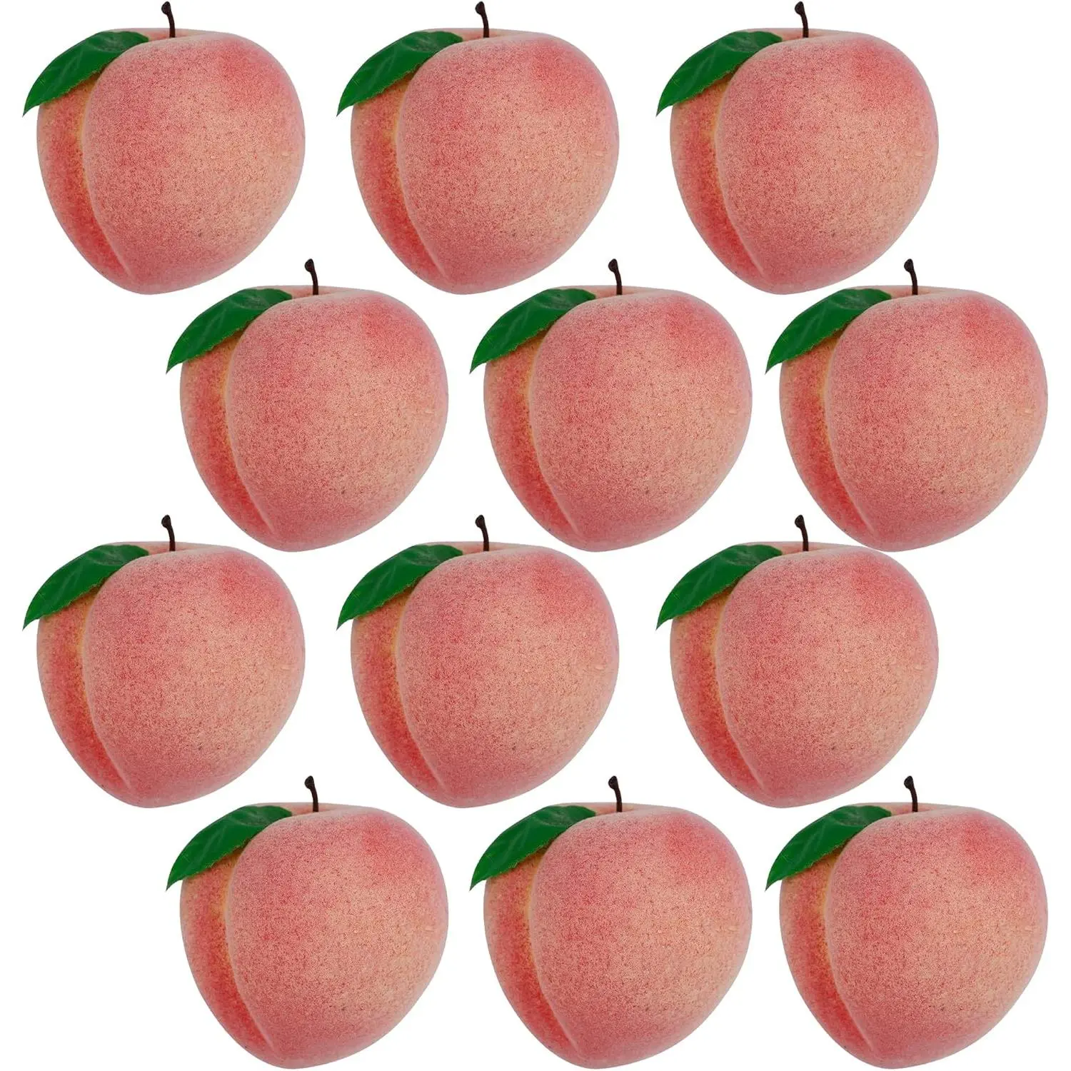 12pcs Artificial Peach Simulation Fruit for Home Kitchen Table Cabinet Party Décor Photography Props Food