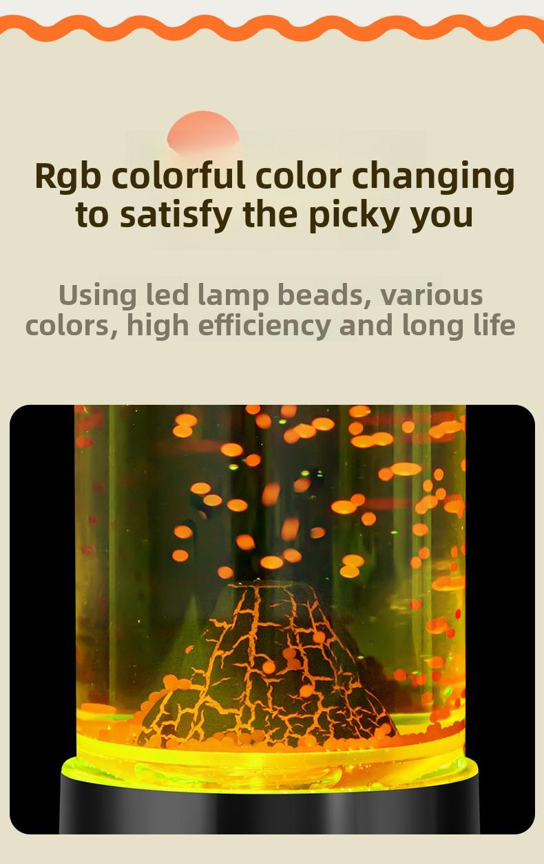 Aquarium Light Jellyfish Small Fish Volcano 3 Options RGB LED Remote Control Fish Tank Decorator Night Light Aquarium Decoration Pet Gift