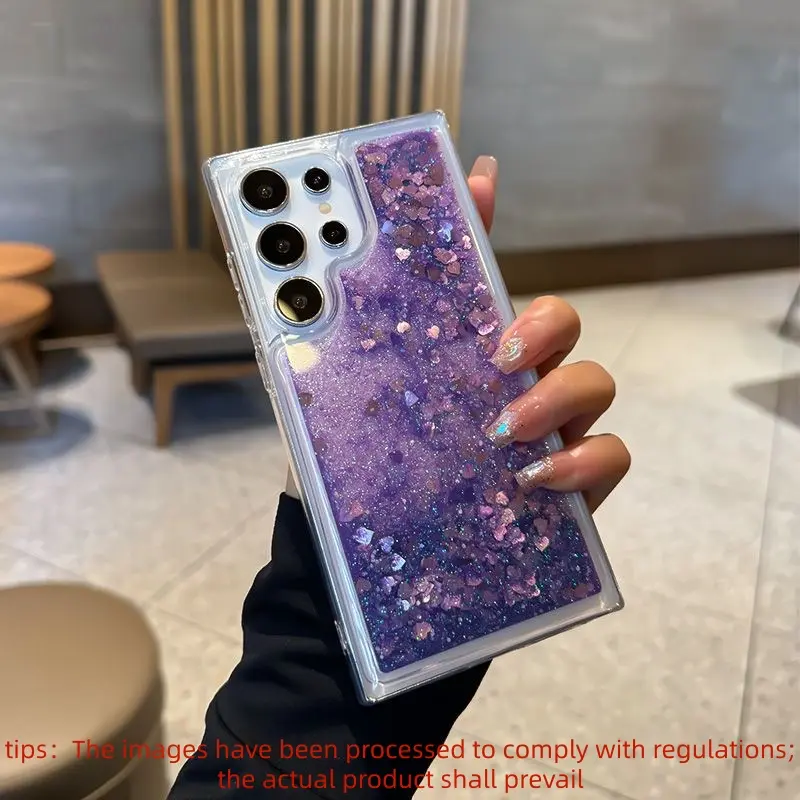Iridescent Glitter Liquid Quicksand Phone Case, Durable Tpu Protector, Perfect Gift for Valentines Day Birthday Suitable for Friends Girlfriend Boyfriend Compatible with Samsung Galaxy A14 A15 A16 A17 A24 A25 A26 A34 A35 A36 A52 A53 A54 A55 S22 S23 S24