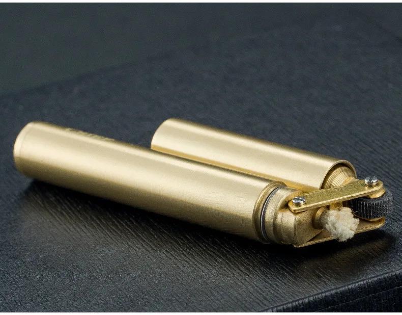 Vintage Nunchaku Design Kerosene Lighter Novelty Cool Gadget Copper Stainless Steel Portable Mini Igniter Aesthetic Unusual Gifts For Men Women Boyfriend Adult Decompression Toys Gift Box Packaging (Without fuel)