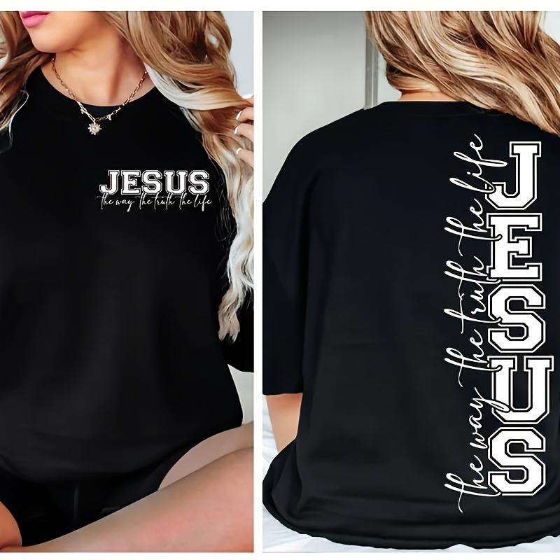 "Christian  John 14:6 DTF Iron-On Vinyl Heat Transfer Stickers - 'The Way The Truth The Life' Scripture Design, Faith Inspired Washable Durable DIY T-Shirt Sweatshirt Tote Bag Decoration"