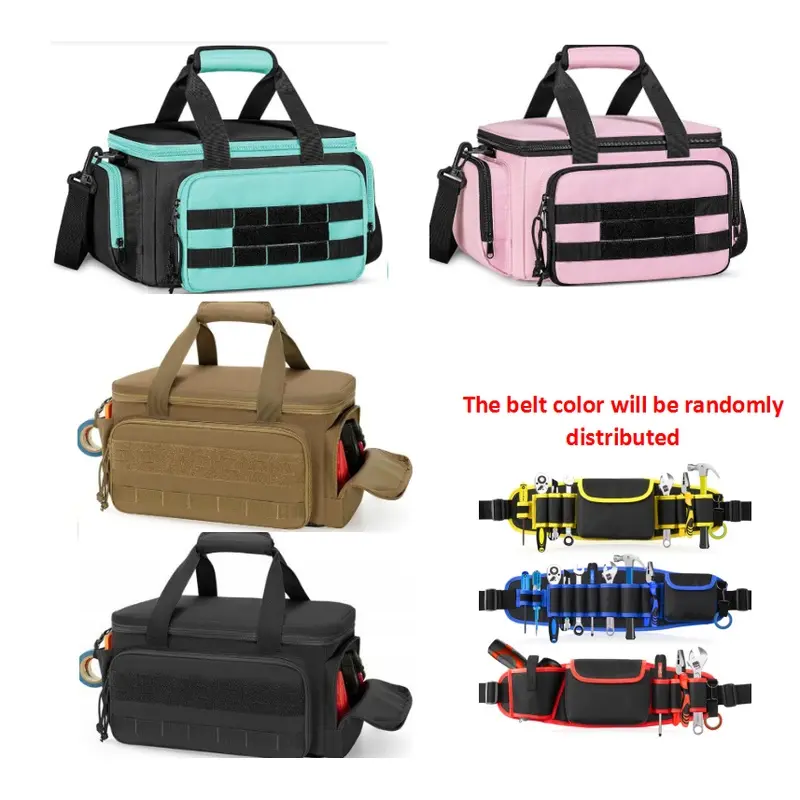 14 inch multi pocket tool handbag with anti friction bottom tool storage and storage bag, available in four colors