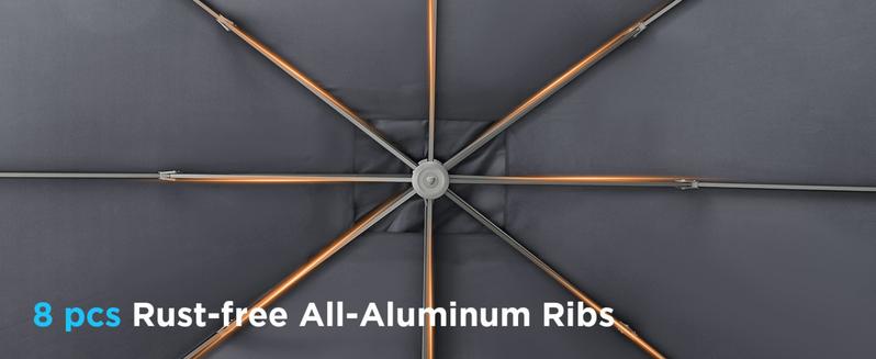 Extra Large 10' X 13' Cantilever Patio Umbrella, 360°Rotation, Rectangular Cantilever Patio Umbrella, Heavy Duty Windproof Off-Set Patio Umbrella, Easy Tilt Sunshade Waterproof for Deck Pool Patio