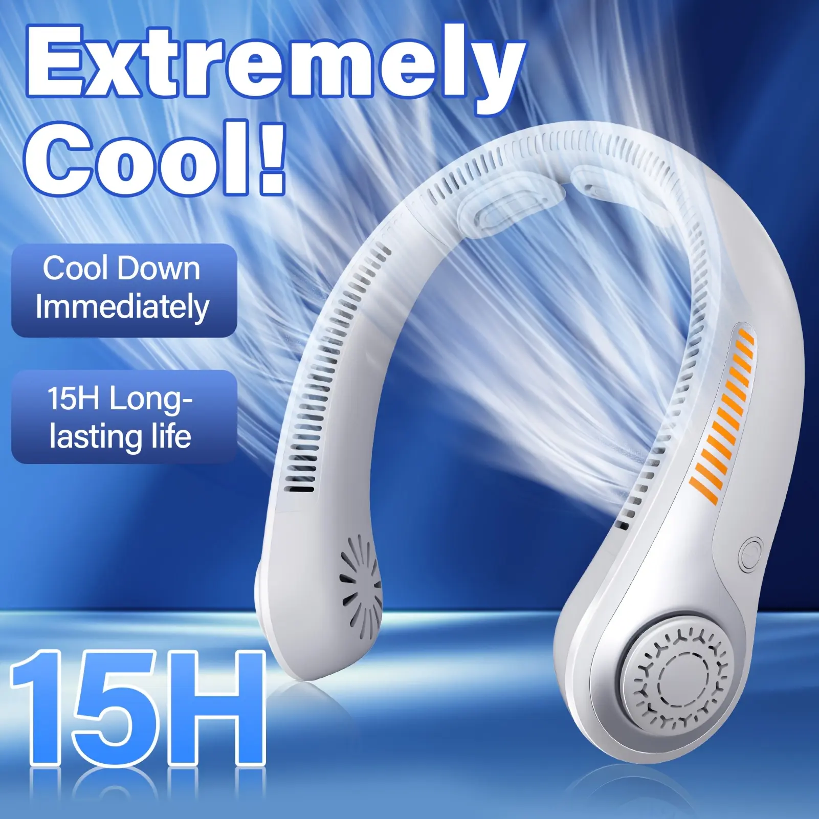 Portable Wearable Neck Fan, Ultra-Light Ergonomic Neck Support Bladeless Fan, Breathable Anti-smother Comfort All Day Wear, 5-Speed Silent USB Rechargeable Cooler with Long Battery Life, Ideal for Office, Reading, Sports, Indoor Outdoor Use & Holiday Gift