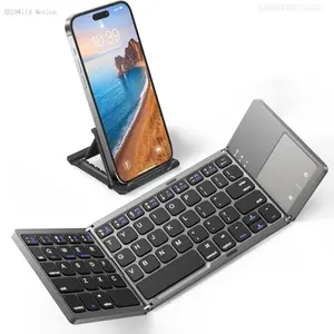 Foldable Wireless Keyboard with Touchpad, Portable Wireless Keyboard with Built-in Rechargeable Lithium Battery, Multifunctional Keyboard for Tablet & Laptop, Folding Wireless KeyboardFFSummitSupply7AB19Wild Motion