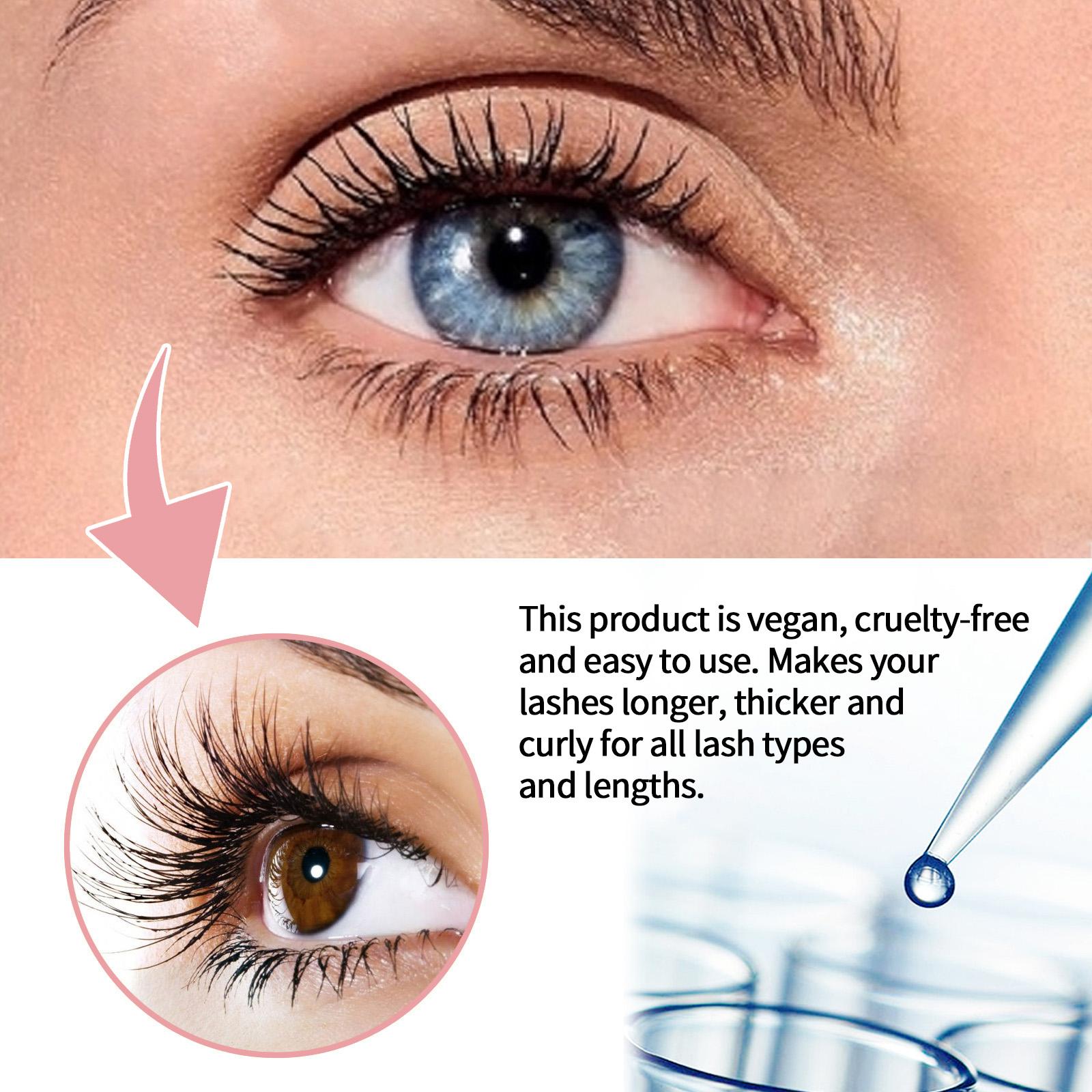 EELHOE Lash Serum with Panax Ginseng & Hyaluronic Acid, Nourishes Roots, Strengthens Fragile Lashes, Hydrates & Repairs, For Longer, Thicker, Curlier Natural Eyelashes, All Lash Types and browserum care liquid