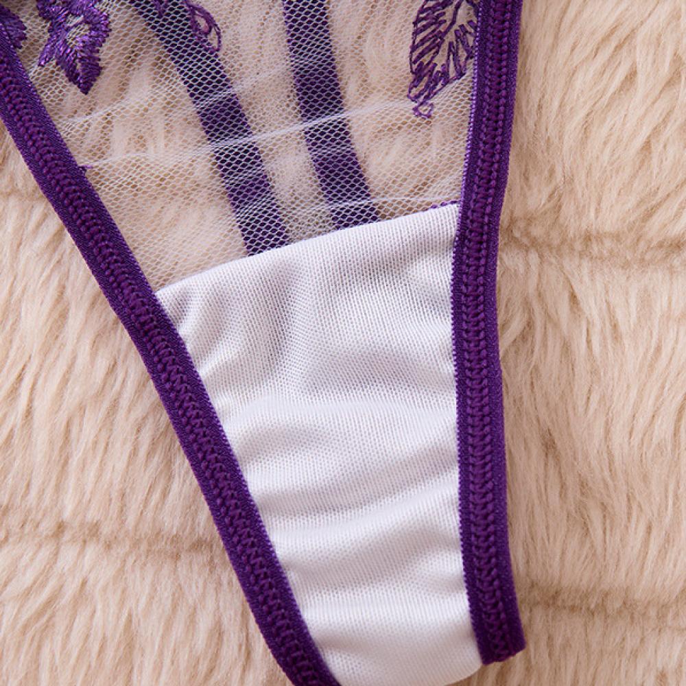 Polyester fiber mesh comfortable underwear set for women, simple and elegant, push-up adjustable bra set