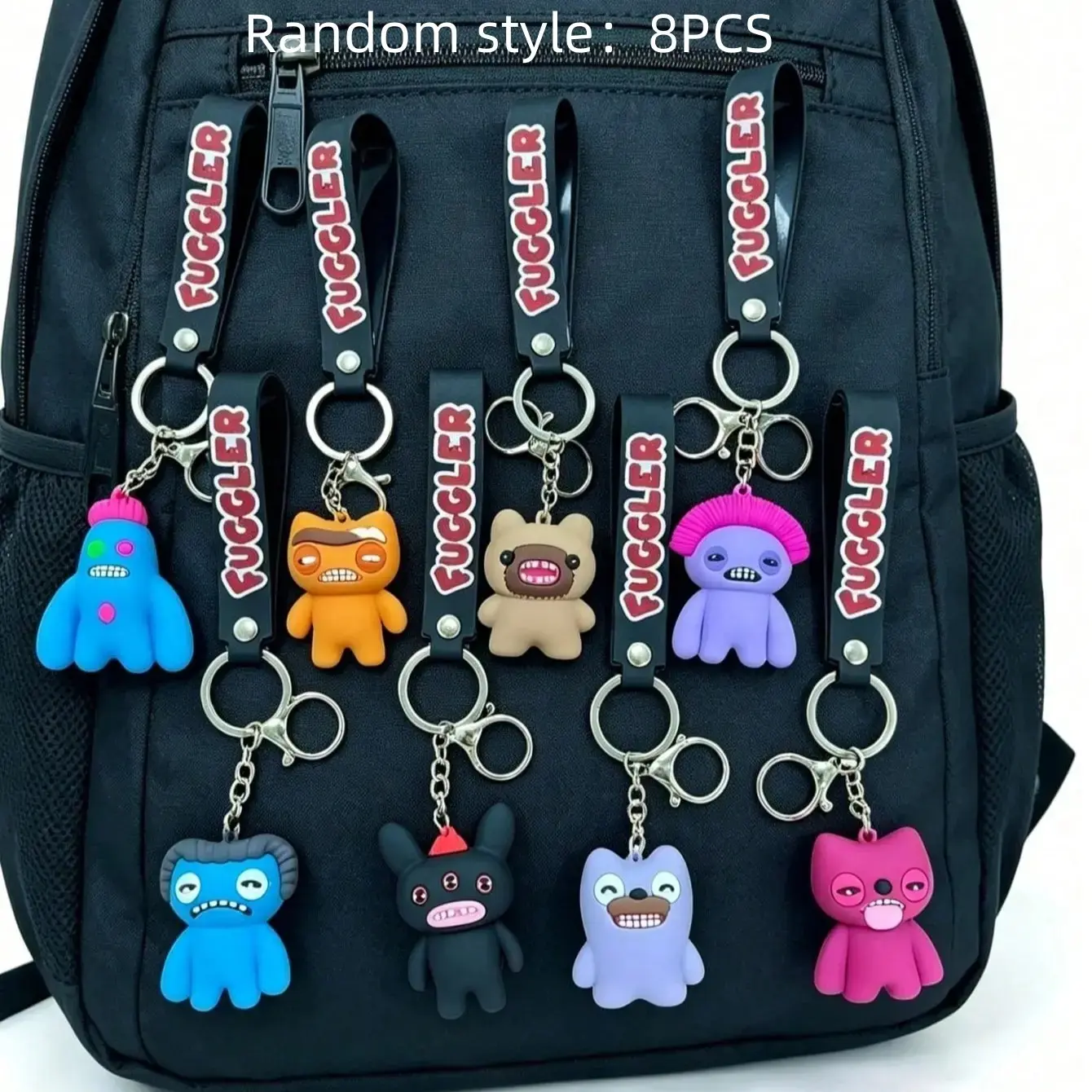 8-Piece Cute Monster Doll Set, Funky Tooth Fairy Keychain Accessories, Random Style Blind Box Parts, Fun Hanging Ornament Collection
