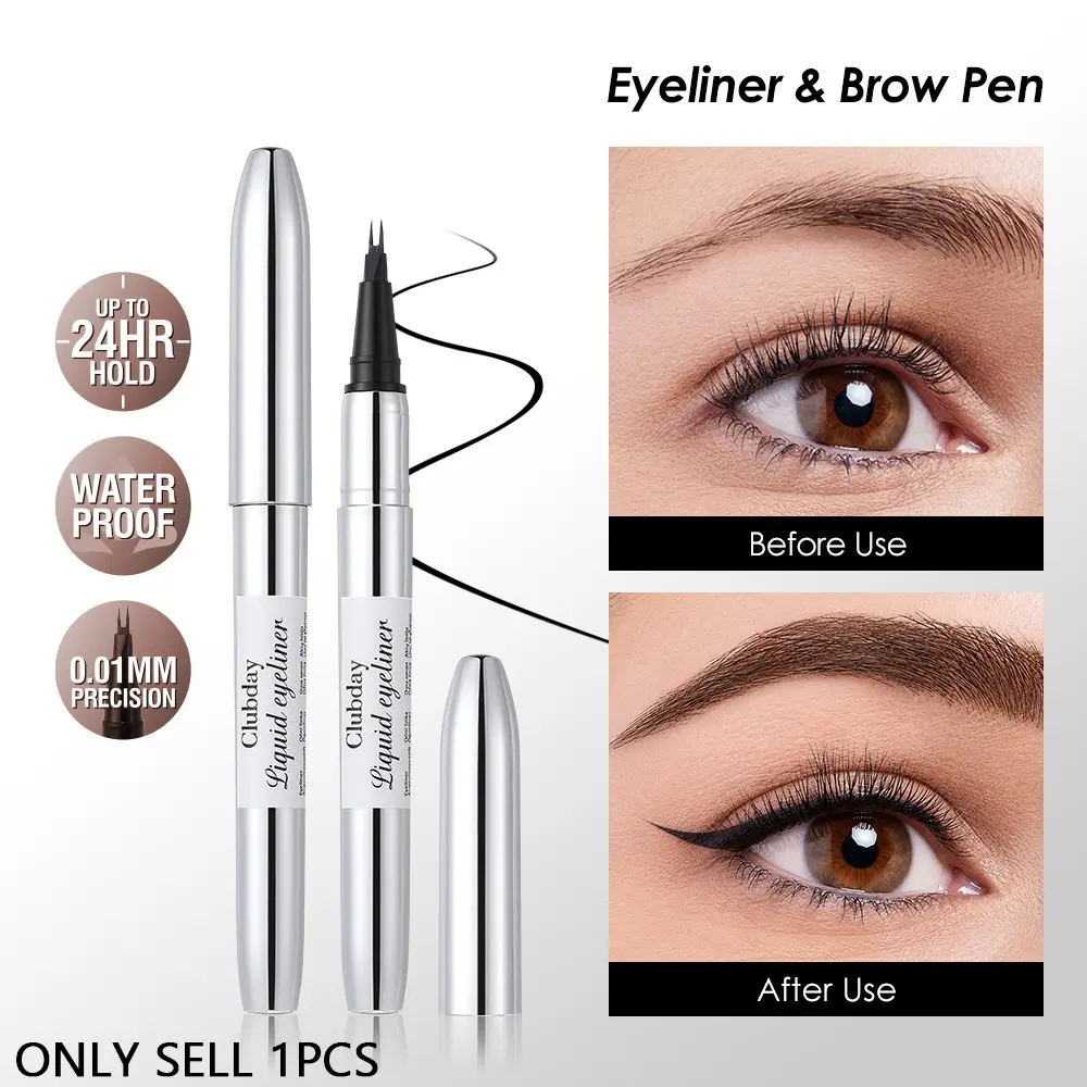All In One Eyebrow & Eyeliner Liquid Pen, Even Ink Flow, Prevent Condensation, Quick Dry After Application, Waterproof Film Lock Color, Maintain Neat Eye Makeup All Day