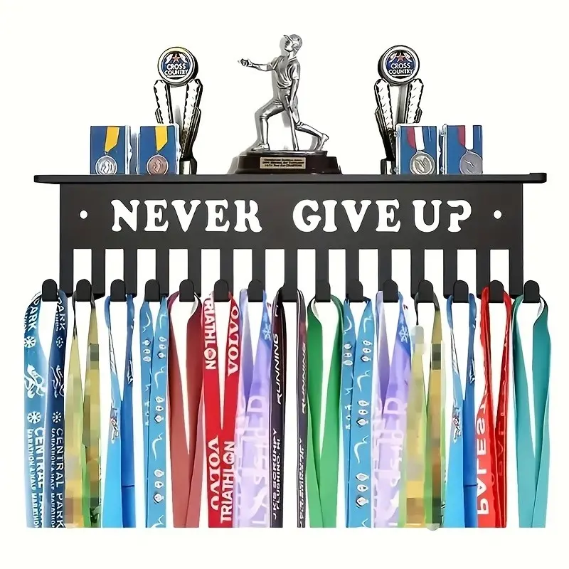 Wall-Mounted Medal Display Rack, Space-Saving Hook Design, Hooks for Wall, Durable Structure, Ideal for Sports Awards and Achievements, Easy Installation