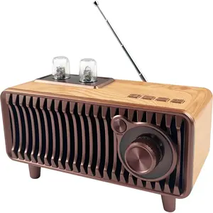 Retro  Speaker,  Radio   Rotary FM Radio 20W  Speakers Stereo,with U Disk/TF Card/Aux  Player Function,Portable  Speakers for , Office Decor