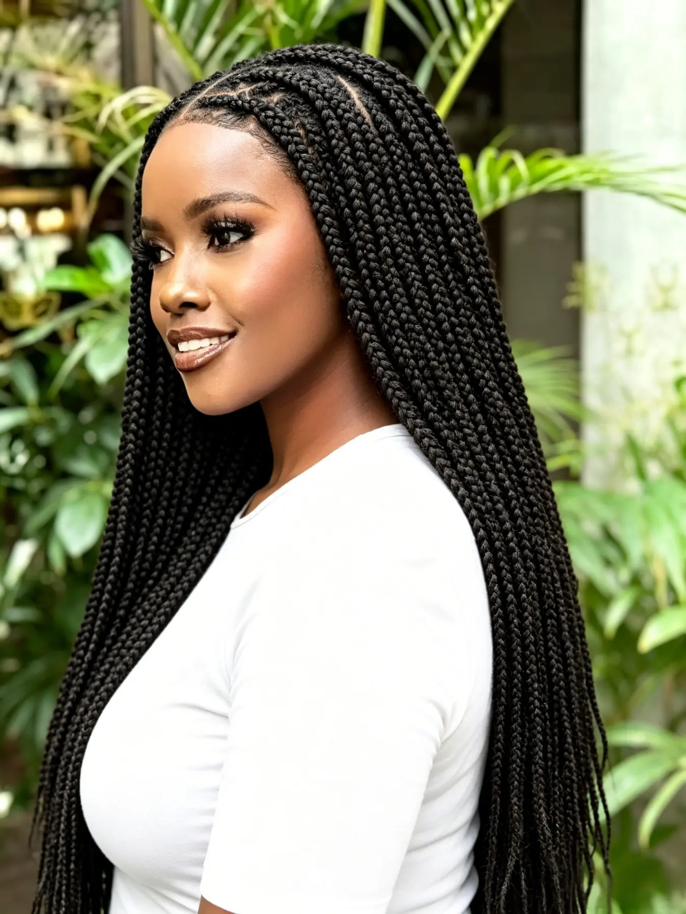 36 Inch 13x6 Lace Front Wig, Criss Cross Knotless Box Braids, Pre-Plucked Baby Hair, Adjustable Cap, Natural Look, Easy Maintenance