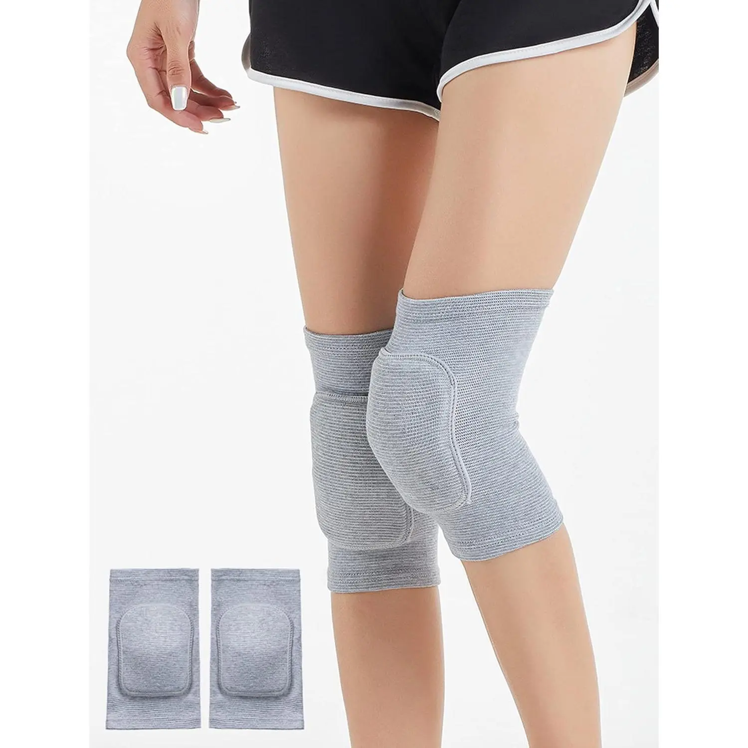 Knee Pads for Women, Dance Knee Pads Wrestling Knee Pads Basketball Knee Pads Volleyball Knee Pads for Women, Knee Protector Soft Knee Pads for Work (Grey, M)