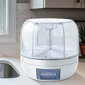 Food-Grade Rotating Grain Dispenser, 3.5kg Capacity, Sealed Divided Storage Box, Ideal for Rice and Cereal, Household Use