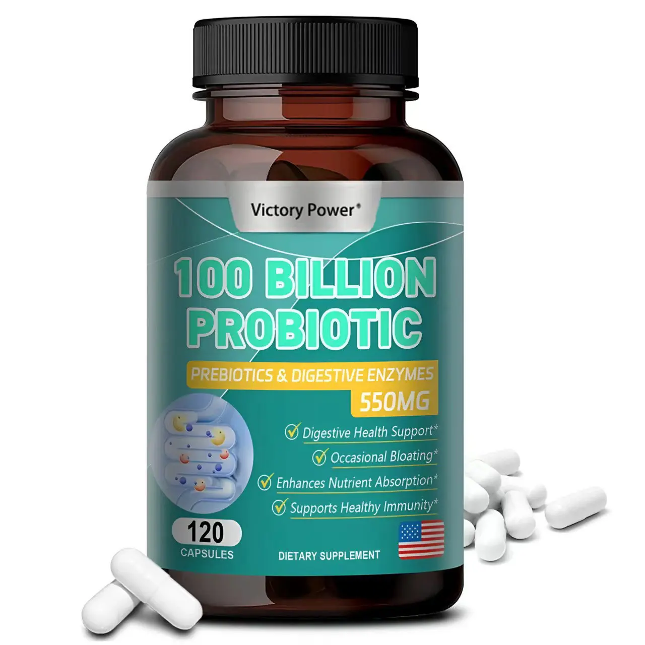 All-In-1 Probiotic & Prebiotic Supplements - Chewable Dietary Supplement Routine for Bloating Relief, Healthy Digestion, Immune System Support, Weight Management, Vitamin, Healthcare