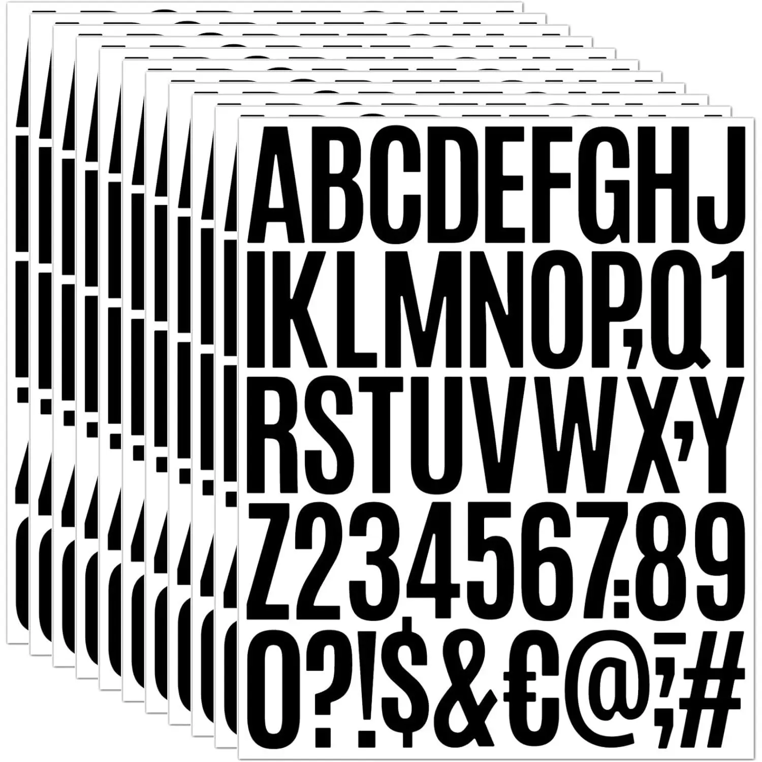 Modern 2-inch Self-Adhesive Vinyl Letter Stickers Scrapbooking Set - 1000 Count, 20 Sheets of Alphabet/Numbers/Symbols, Fully Customizable Design for Mailbox, Business Signs, Business Presentations (Black), Water Resistant