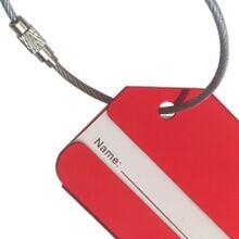 Aluminum Luggage Tags, Luggage Tag Holders for Travel Luggage Baggage Identifier by Ovener (2Pack Silver)